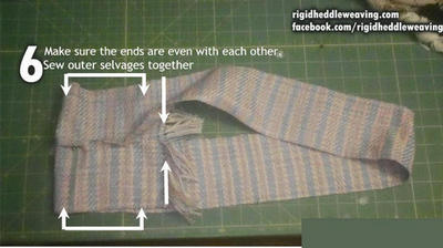 Ensure the ends are even and sew the selvages together like you did with the other side.